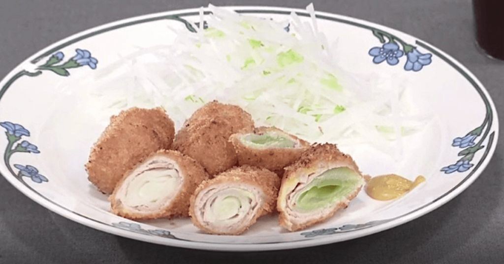 ねぎの豚肉巻きフライ(石原洋子)
