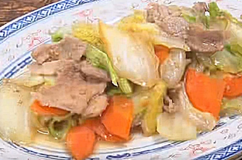 「豚肉と白菜のごま味噌炒め」cookpad