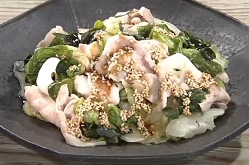 蒸し豚とレタスのオイスターごまだれ