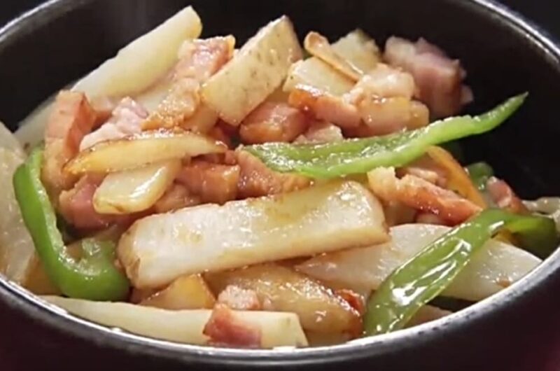 じゃがいもたっぷり！ベーコンのしょう油ガーリック丼