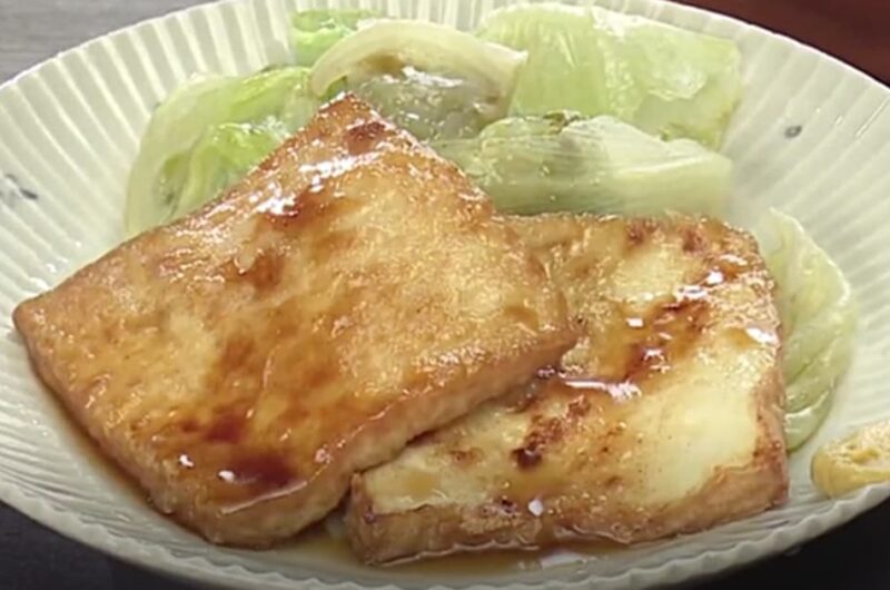 厚揚げとレタスのさっと煮