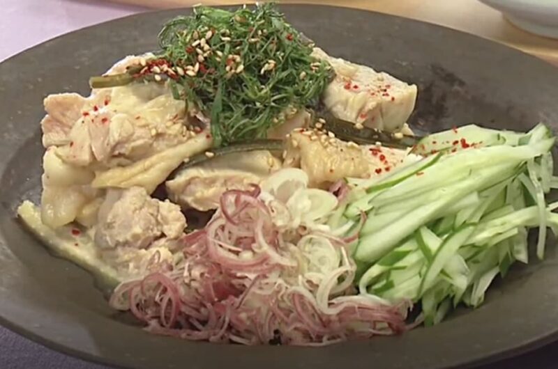 ゆで鶏の辛子あえ 薬味添え